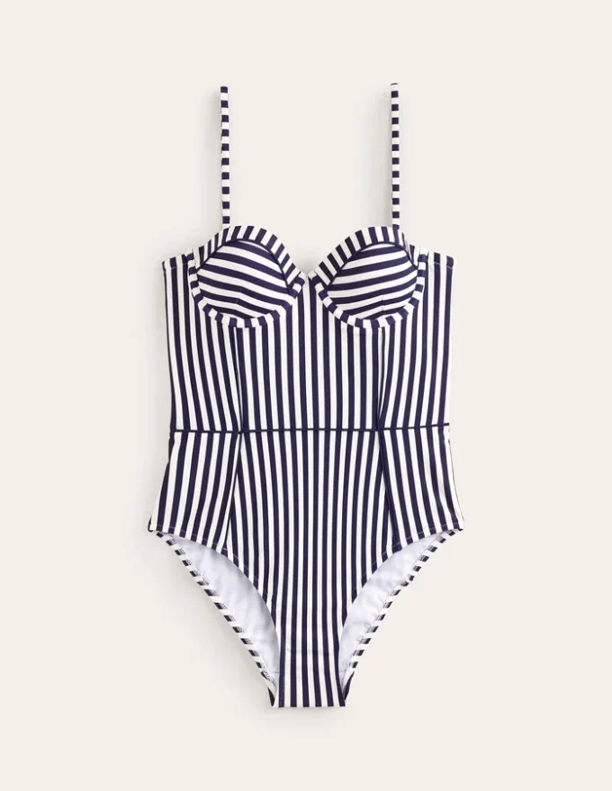 Rhodes Cup Sized Swimsuit Navy, Ivory Stripe Rhodes Cup Sized Swimsuit Navy, Ivory Stripe