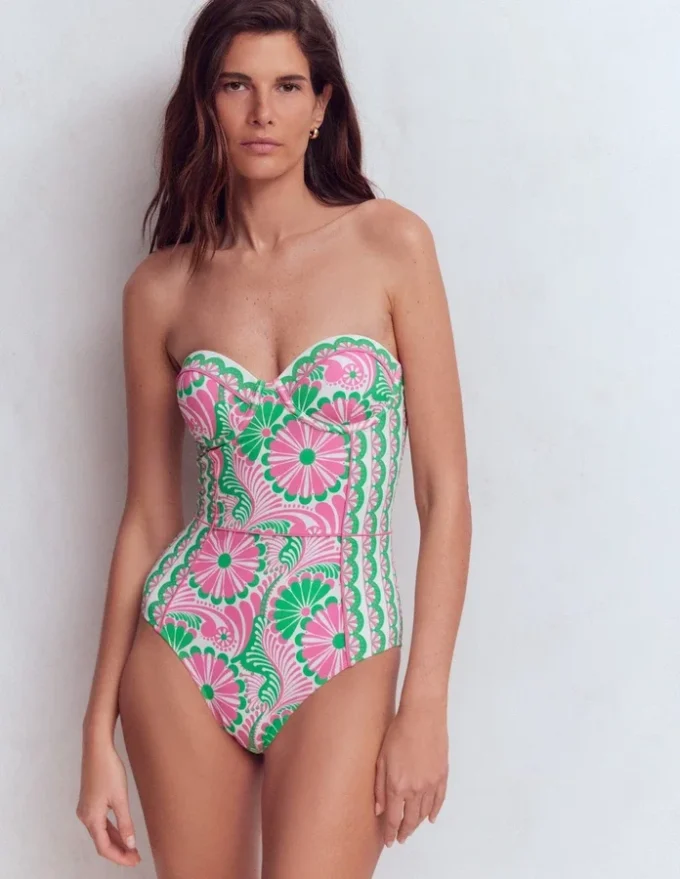 Rhodes Cup Sized Swimsuit Pink, Euphoric Gardens Rhodes Cup Sized Swimsuit Pink, Euphoric Gardens