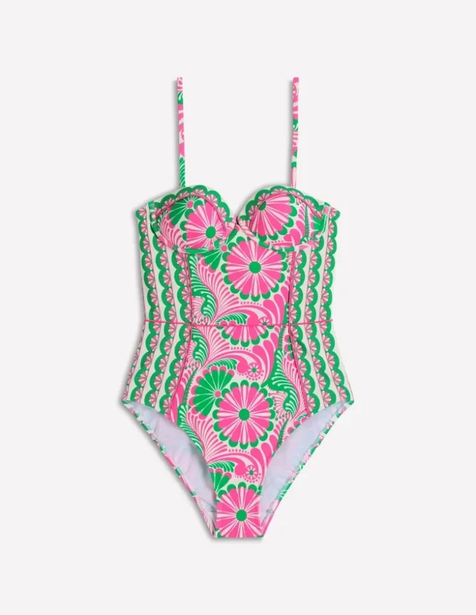 Rhodes Cup Sized Swimsuit Pink, Euphoric Gardens Rhodes Cup Sized Swimsuit Pink, Euphoric Gardens