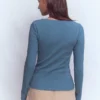 Rib Henley Sailor Blue Rib Henley Sailor Blue