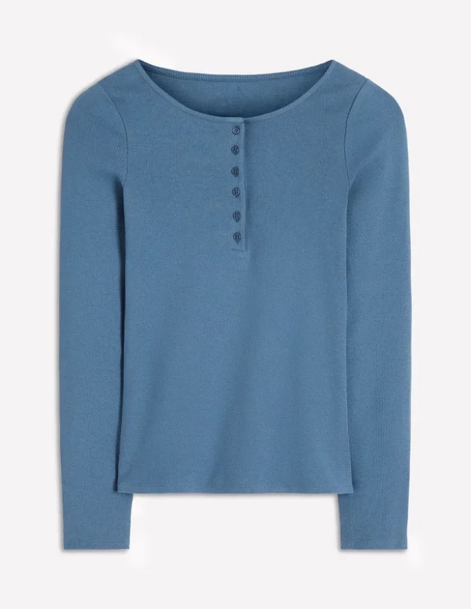 Rib Henley Sailor Blue Rib Henley Sailor Blue