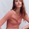 Rib Henley Vintage Rose Rib Henley Vintage Rose