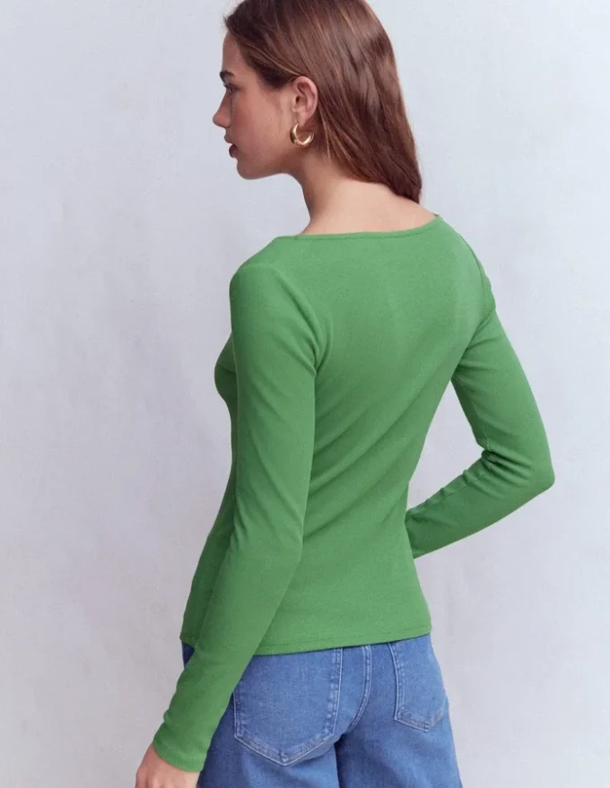 Rib Henley Willow Green Rib Henley Willow Green