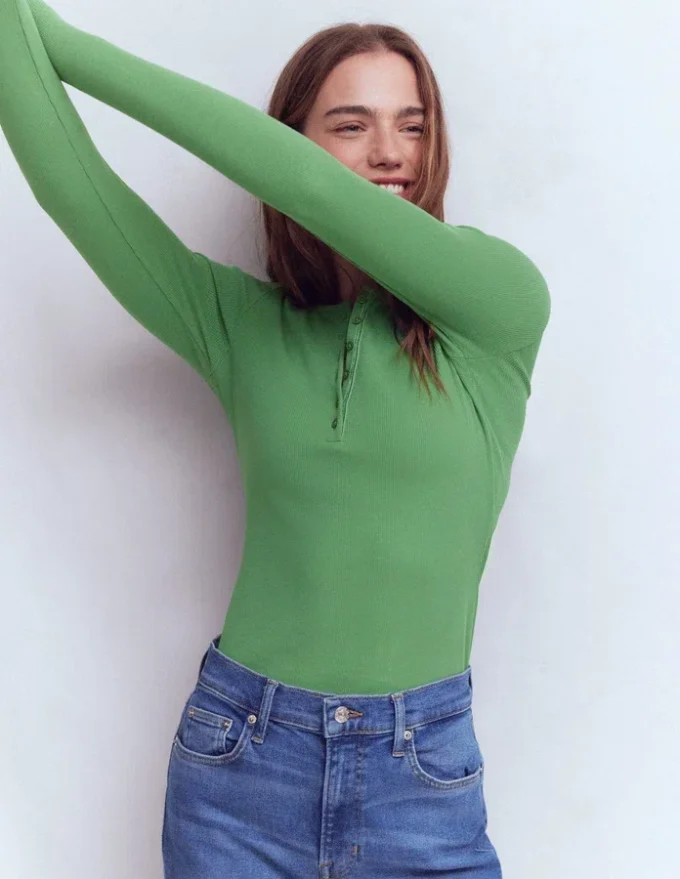 Rib Henley Willow Green Rib Henley Willow Green