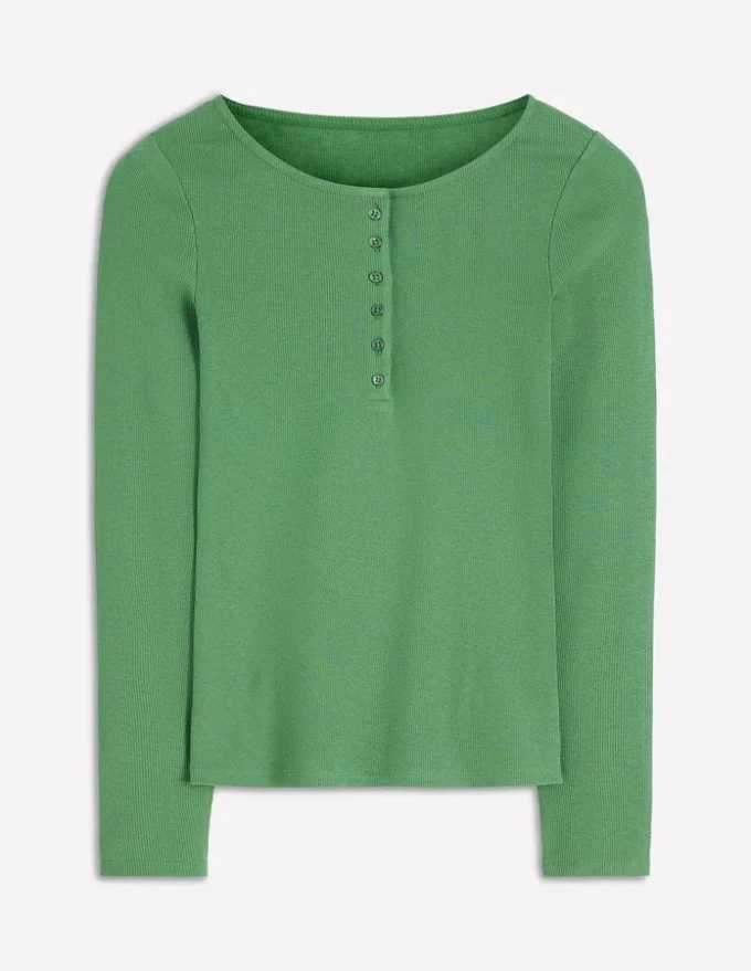 Rib Henley Willow Green Rib Henley Willow Green
