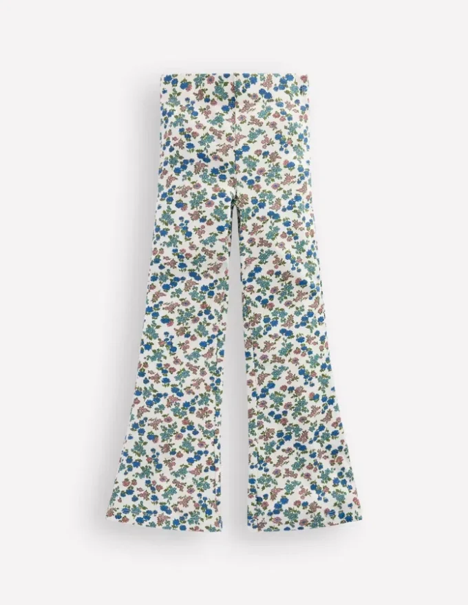 Ribbed Flared Leggings Soft Ivory Floral Ribbed Flared Leggings Soft Ivory Floral
