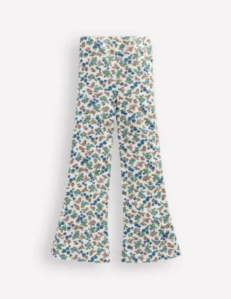 Ribbed Flared Leggings Soft Ivory Floral