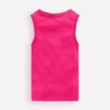 Ribbed Lace Trim Tank Pink Peony
