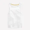 Ribbed Lace Trim Tank White