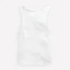 Ribbed Lace Trim Tank White