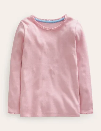 Ribbed Long Sleeve T-shirt French Pink