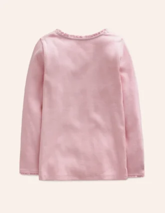 Ribbed Long Sleeve T-shirt French Pink
