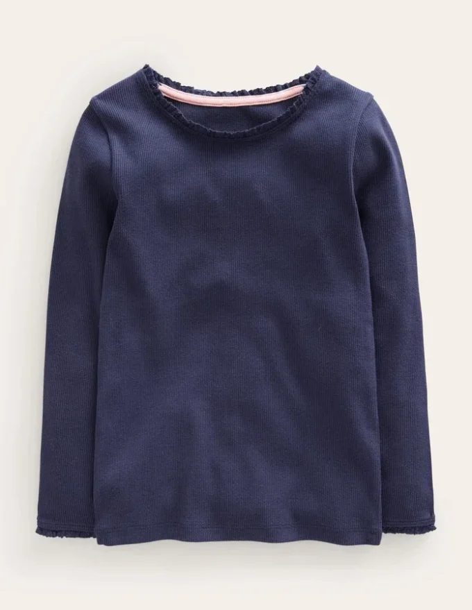 Ribbed Long Sleeve T-shirt Starboard Blue