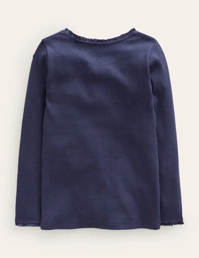 Ribbed Long Sleeve T-shirt Starboard Blue