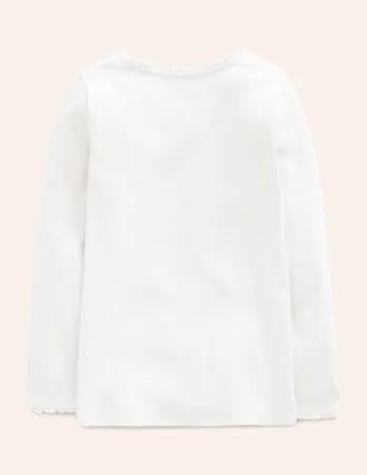 Ribbed Long Sleeve T-shirt White