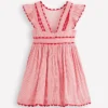 Ric Rac Trim Flutter Dress Red Stripe Ric Rac Trim Flutter Dress Red Stripe