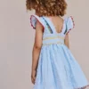 Ric Rac Trim Flutter Dress Sapphire Blue Stripe Ric Rac Trim Flutter Dress Sapphire Blue Stripe