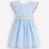 Ric Rac Trim Flutter Dress Sapphire Blue Stripe Ric Rac Trim Flutter Dress Sapphire Blue Stripe
