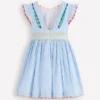 Ric Rac Trim Flutter Dress Sapphire Blue Stripe Ric Rac Trim Flutter Dress Sapphire Blue Stripe