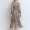 Romantic Ruffle Neck Dress Multi Paradise Gardens Romantic Ruffle Neck Dress Multi Paradise Gardens