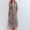 Romantic Ruffle Neck Dress Multi Paradise Gardens Romantic Ruffle Neck Dress Multi Paradise Gardens