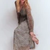 Romantic Ruffle Neck Dress Multi Paradise Gardens Romantic Ruffle Neck Dress Multi Paradise Gardens