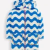 Romie Towelling Zip Throw-On Blue and Ivory Wave