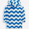 Romie Towelling Zip Throw-On Blue and Ivory Wave