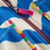 Romie Towelling Zip Throw-On Blue and Ivory Wave