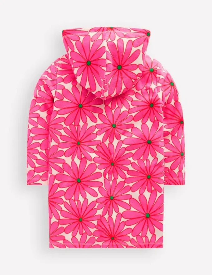Romie Towelling Zip Throw-On Festival Pink Giant Daisy
