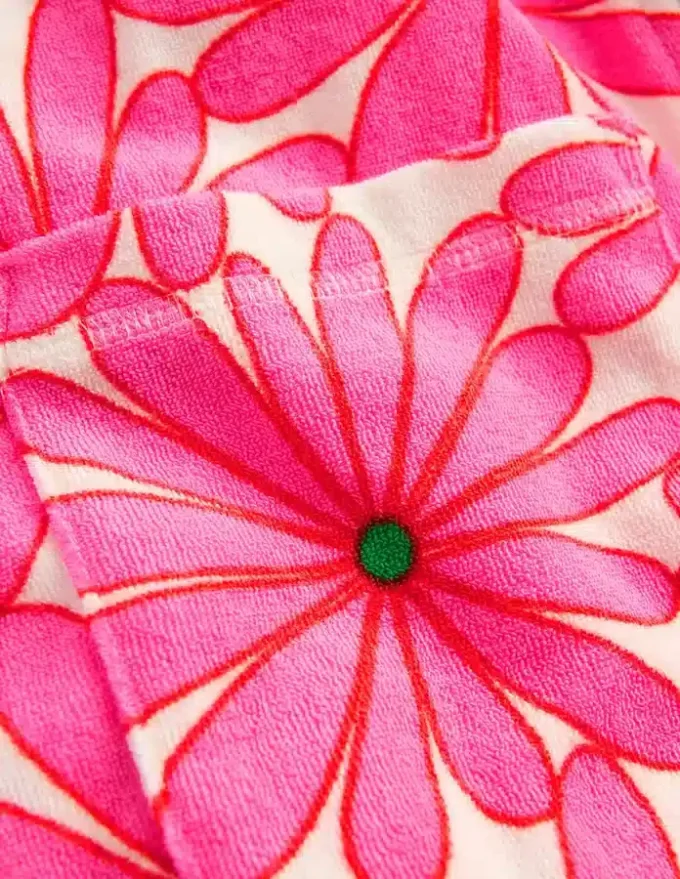 Romie Towelling Zip Throw-On Festival Pink Giant Daisy