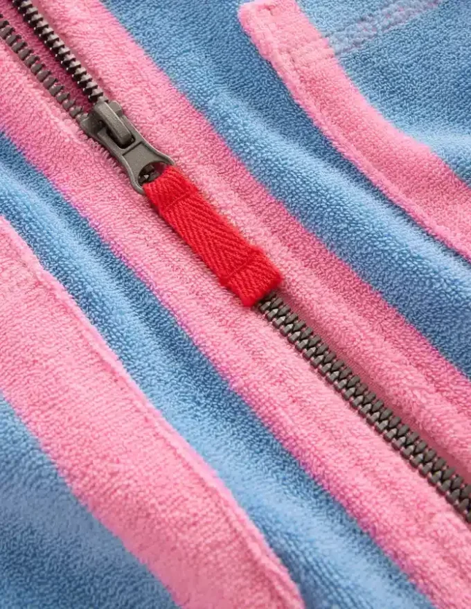 Romie Towelling Zip Throw-On Multi Hotchpotch Stripe Romie Towelling Zip Throw-On Multi Hotchpotch Stripe