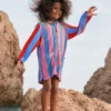 Romie Towelling Zip Throw-On Multi Hotchpotch Stripe Romie Towelling Zip Throw-On Multi Hotchpotch Stripe