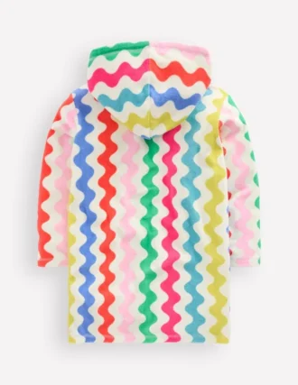 Romie Towelling Zip Throw-On Multi Rainbow Wave