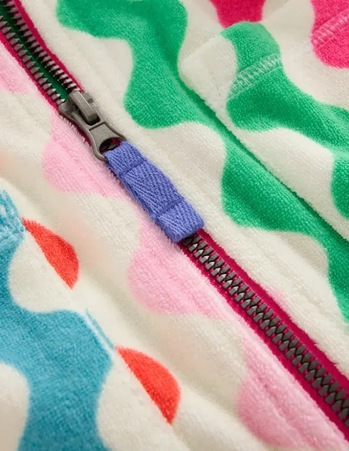 Romie Towelling Zip Throw-On Multi Rainbow Wave Romie Towelling Zip Throw-On Multi Rainbow Wave
