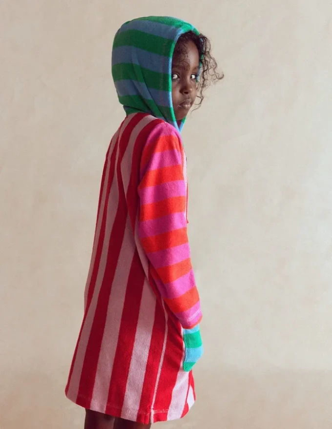 Romie Towelling Zip Throw-On Multi Stripe