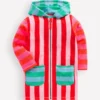 Romie Towelling Zip Throw-On Multi Stripe