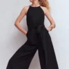 Rosa Double Cloth Jumpsuit Black Rosa Double Cloth Jumpsuit Black