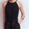 Rosa Double Cloth Jumpsuit Black Rosa Double Cloth Jumpsuit Black