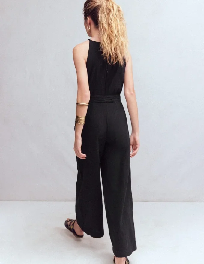 Rosa Double Cloth Jumpsuit Black Rosa Double Cloth Jumpsuit Black
