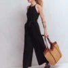 Rosa Double Cloth Jumpsuit Black Rosa Double Cloth Jumpsuit Black