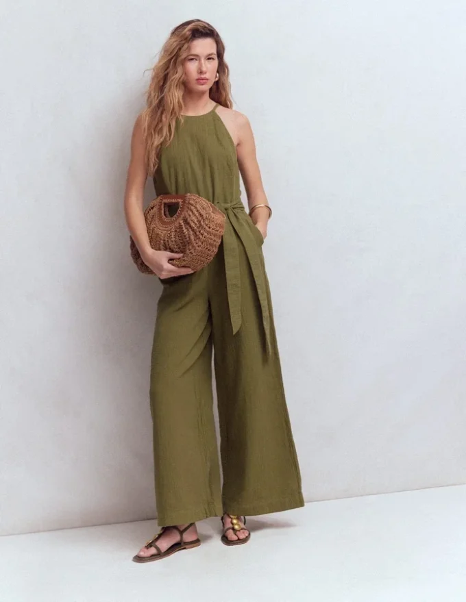 Rosa Double Cloth Jumpsuit Olive Rosa Double Cloth Jumpsuit Olive