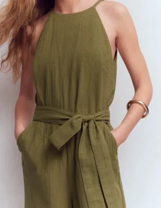 Rosa Double Cloth Jumpsuit Olive