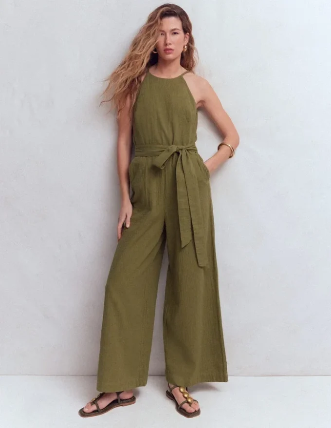 Rosa Double Cloth Jumpsuit Olive Rosa Double Cloth Jumpsuit Olive