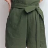 Rosa Double Cloth Playsuit Hunter Green