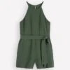 Rosa Double Cloth Playsuit Hunter Green