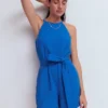Rosa Double Cloth Playsuit Kingfisher Blue Rosa Double Cloth Playsuit Kingfisher Blue