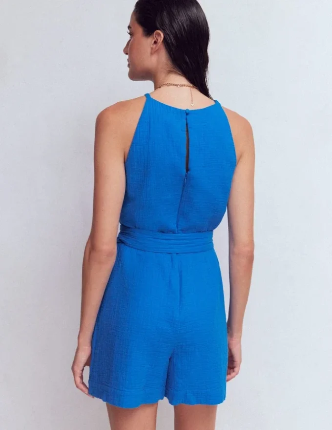 Rosa Double Cloth Playsuit Kingfisher Blue Rosa Double Cloth Playsuit Kingfisher Blue