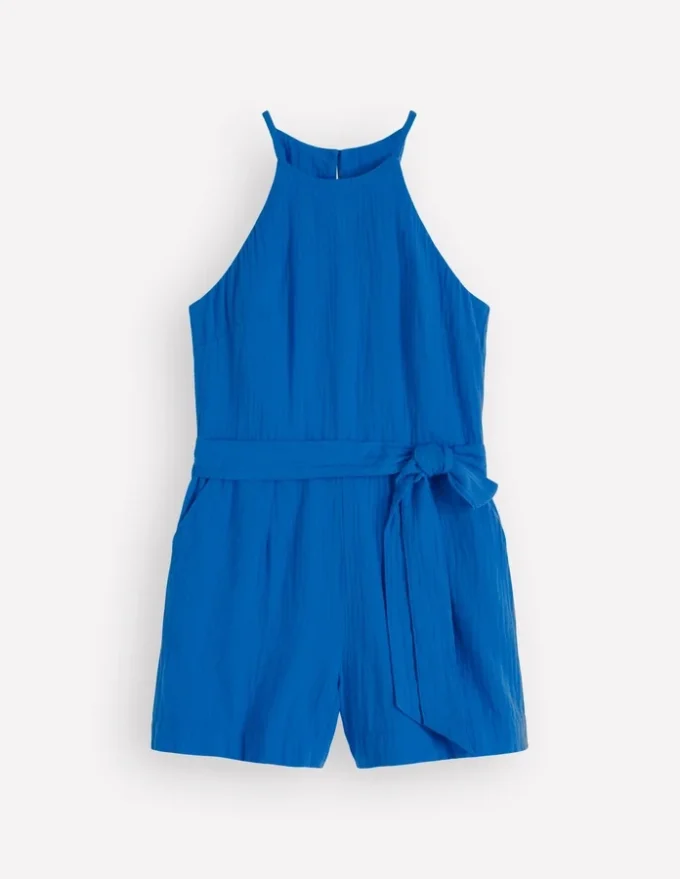 Rosa Double Cloth Playsuit Kingfisher Blue Rosa Double Cloth Playsuit Kingfisher Blue