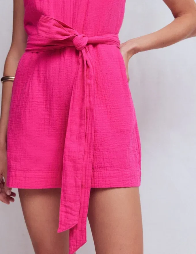 Rosa Double Cloth Playsuit Pink Peony Rosa Double Cloth Playsuit Pink Peony